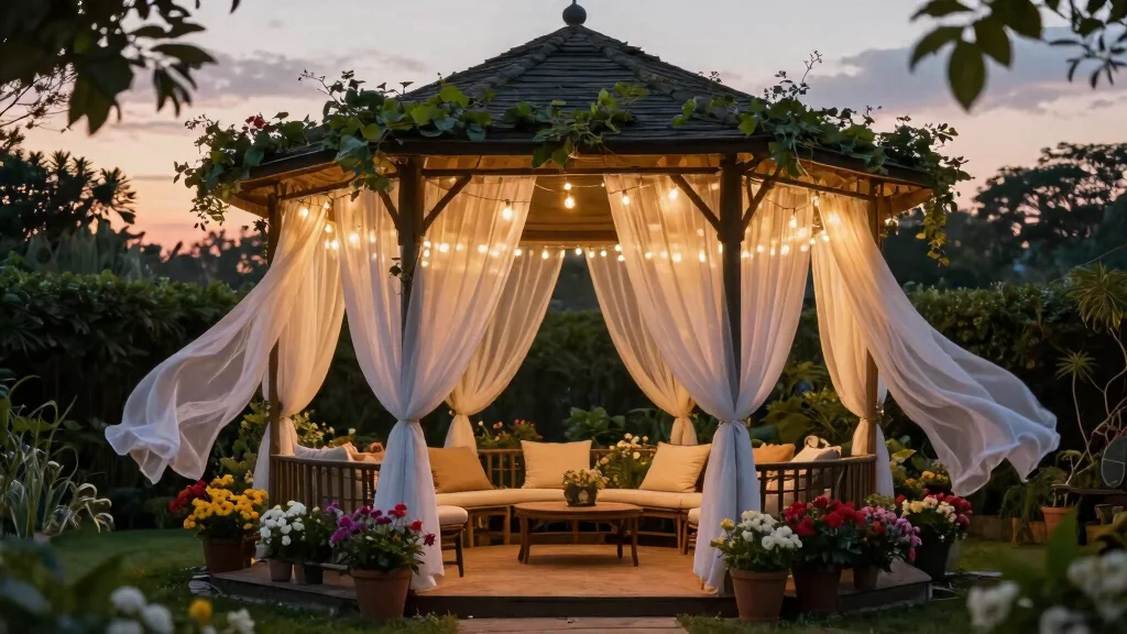 11 Beautiful Outdoor Gazebo Curtain Ideas for Cozy Nights
