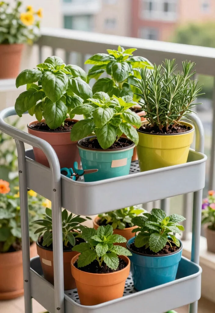 11 Best Ways to Style a 3 Tier Utility Cart With Items 1. Herb Haven Organize Your Edibles 0