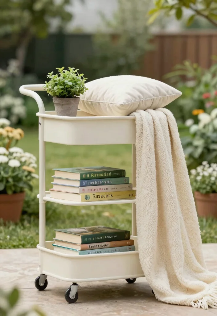 11 Best Ways to Style a 3 Tier Utility Cart With Items 6. A Cozy Reading Nook 0
