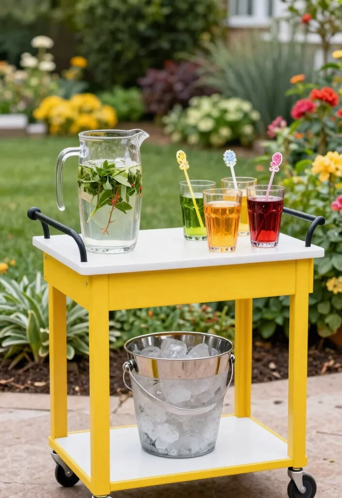 11 Best Ways to Style a 3 Tier Utility Cart With Items 8. Outdoor Beverage Station 0
