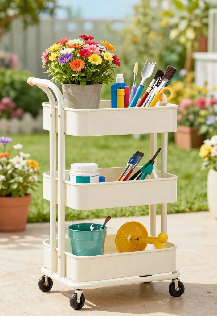 11 Best Ways to Style a 3 Tier Utility Cart With Items 9. Crafting Corner on Wheels 0