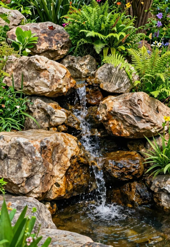 11 Breathtaking Outdoor Waterfall Fountain Ideas Zen Vibe 1. Rock Garden Waterfall 0