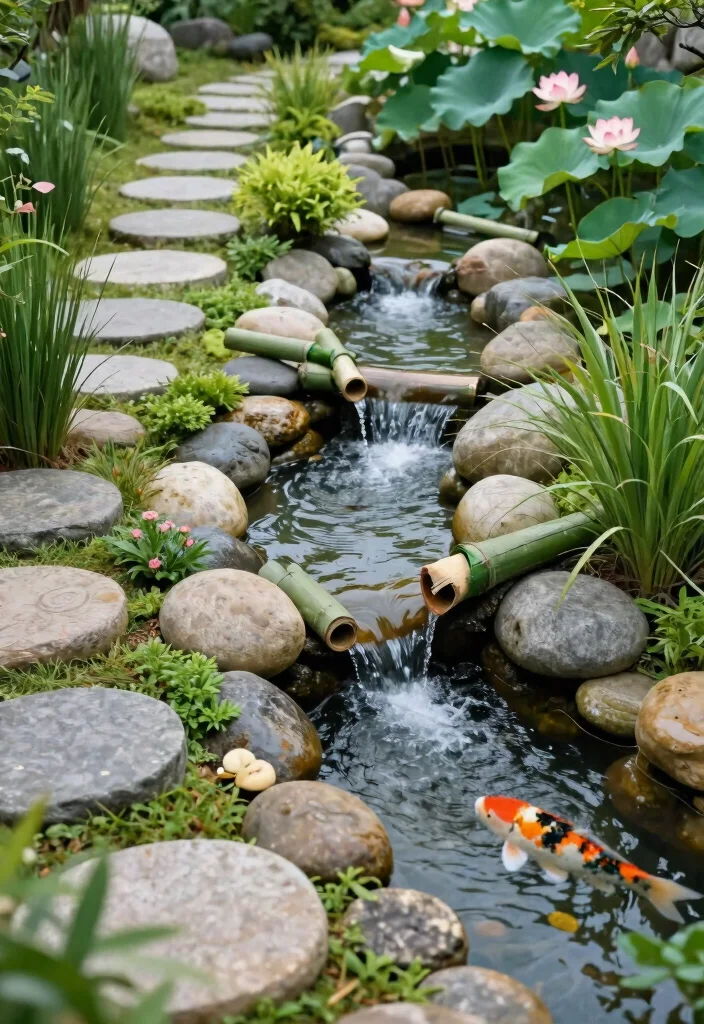 11 Breathtaking Outdoor Waterfall Fountain Ideas Zen Vibe 3. Zen Stream with Bamboo 0