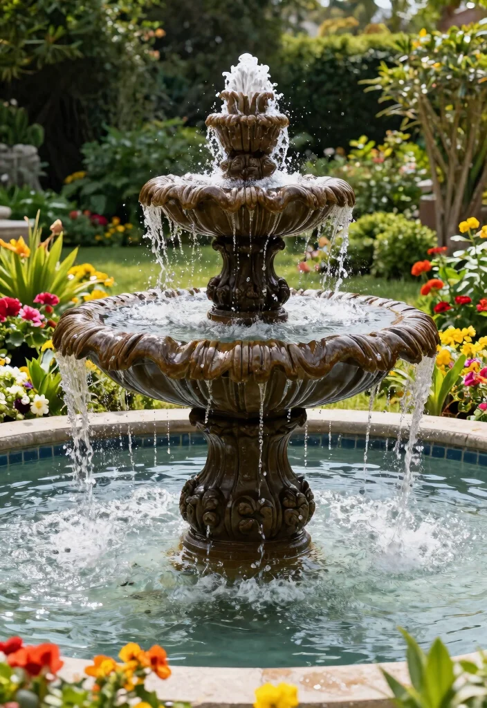 11 Breathtaking Outdoor Waterfall Fountain Ideas Zen Vibe 8. Cascading Basin Fountain 0