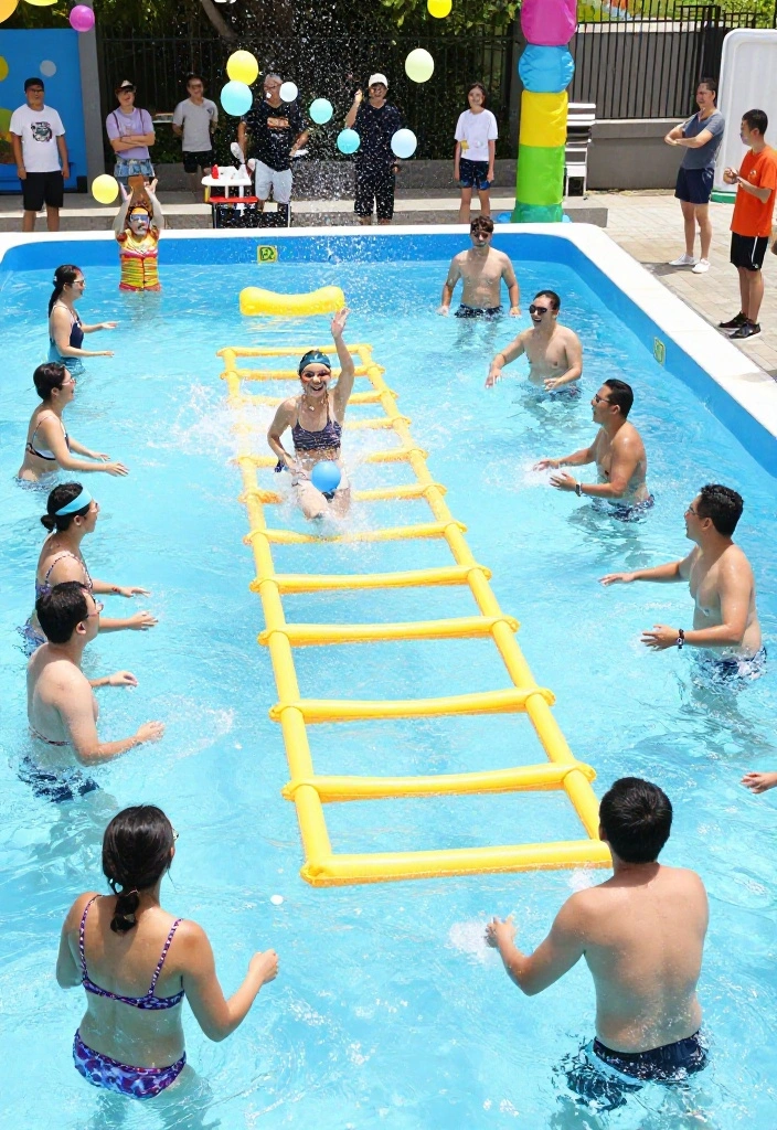 11 Hilarious Kiddie Pool Bash Ideas for Adults Summer Vibe 5. Splash Olympics Pool Games Edition 0