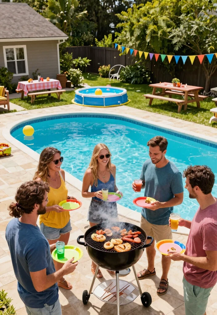 11 Hilarious Kiddie Pool Bash Ideas for Adults Summer Vibe 6. Chill and Grill Poolside BBQ 0