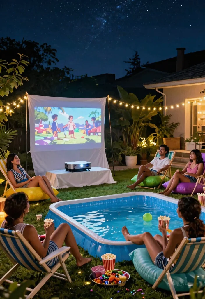 11 Hilarious Kiddie Pool Bash Ideas for Adults Summer Vibe 9. Movie Night Under the Stars 0