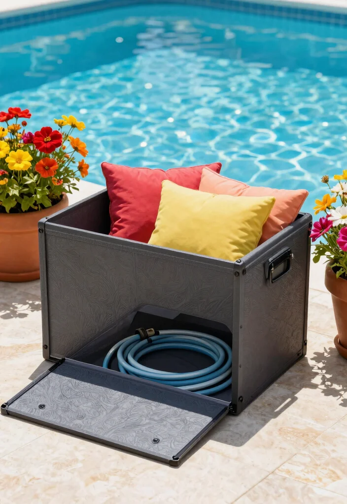11 Practical Pool Hose Storage Ideas Keep Decks Clear 2. Decorative Storage Box 0