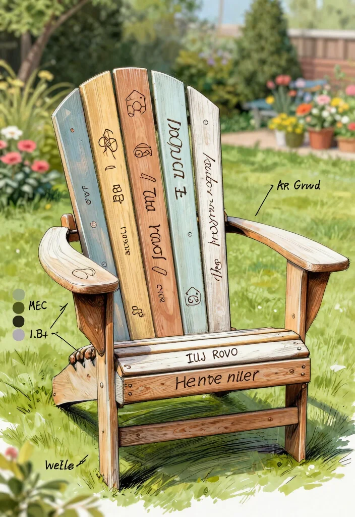 11 Simple Adirondack Chair Drawing Ideas for Woodworkers 10. Personalized Adirondack Chair 0