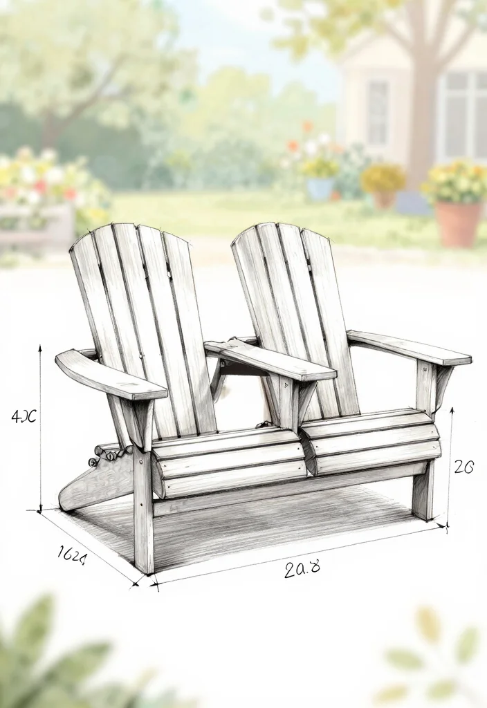 11 Simple Adirondack Chair Drawing Ideas for Woodworkers 5. Loveseat Adirondack Chair 0