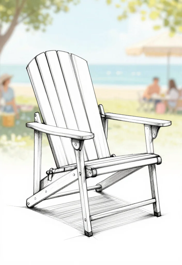 11 Simple Adirondack Chair Drawing Ideas for Woodworkers 6. Folding Adirondack Chair 0