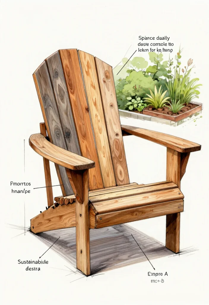 11 Simple Adirondack Chair Drawing Ideas for Woodworkers 8. Upcycled Adirondack Chair 0