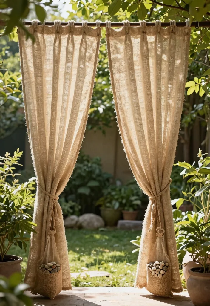 11 Smart Outdoor Curtain Weight Ideas Stop the Blowing 10. Natural Fiber Weights 0