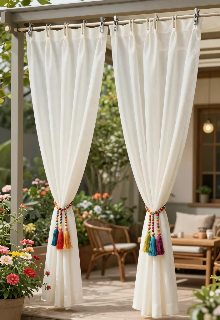 11 Smart Outdoor Curtain Weight Ideas Stop the Blowing 11. Weighted Clip Solutions 0