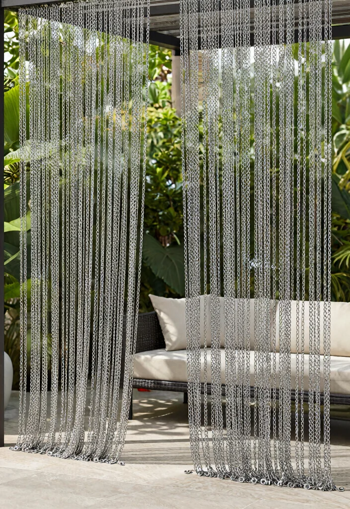 11 Smart Outdoor Curtain Weight Ideas Stop the Blowing 2. Metal Chain Weights 0