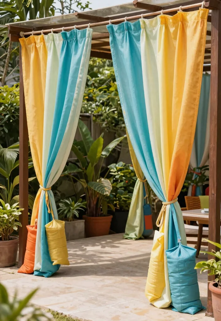 11 Smart Outdoor Curtain Weight Ideas Stop the Blowing 9. Sandbags for Stability 0
