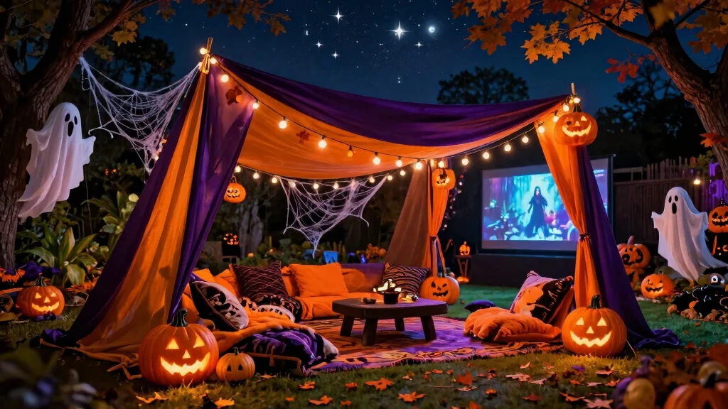 11 Spooky Halloween Canopy Tent Decorating Ideas for Outdoor Movie Nights