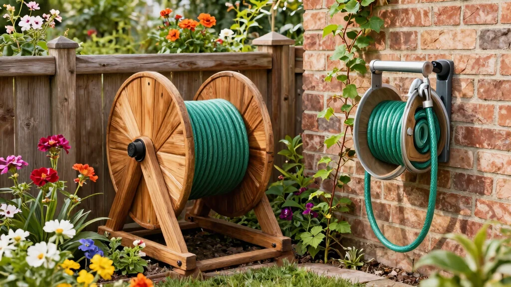 11 Sturdy Hose Reel Mounting Ideas [Brick and Wood]