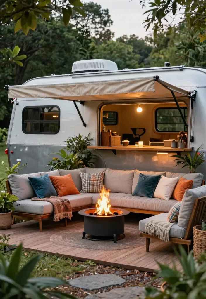 11 Versatile Trailer Canopy Roof Top Tent Build Ideas 10. Canopy with Integrated Seating Area 0