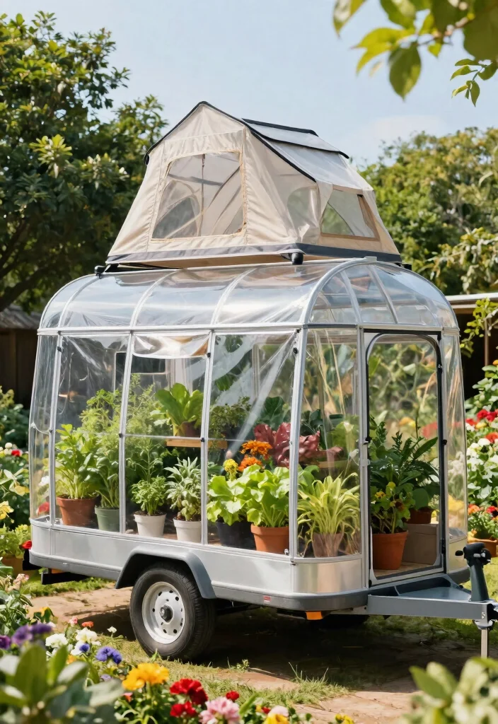 11 Versatile Trailer Canopy Roof Top Tent Build Ideas 3. Compact Rooftop Greenhouse Tent 0