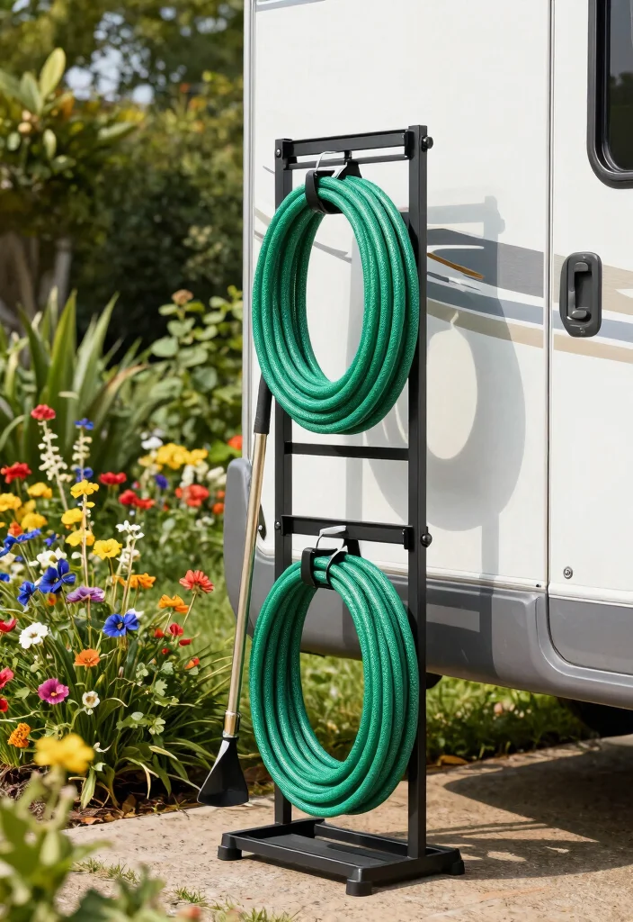 13 Best RV Hose Storage Ideas for Camper Life 12. Vertical Hose Storage Solutions 0