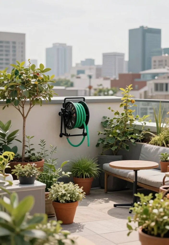 13 Best Retractable Hose Reel Ideas Hide the Mess 10. Retractable Hose for Rooftop Gardens 0