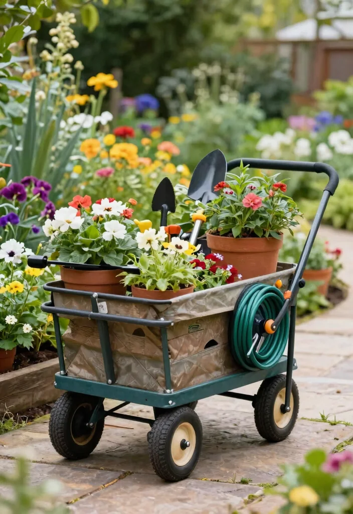 13 Best Retractable Hose Reel Ideas Hide the Mess 2. Garden Cart with Retractable Reel 0