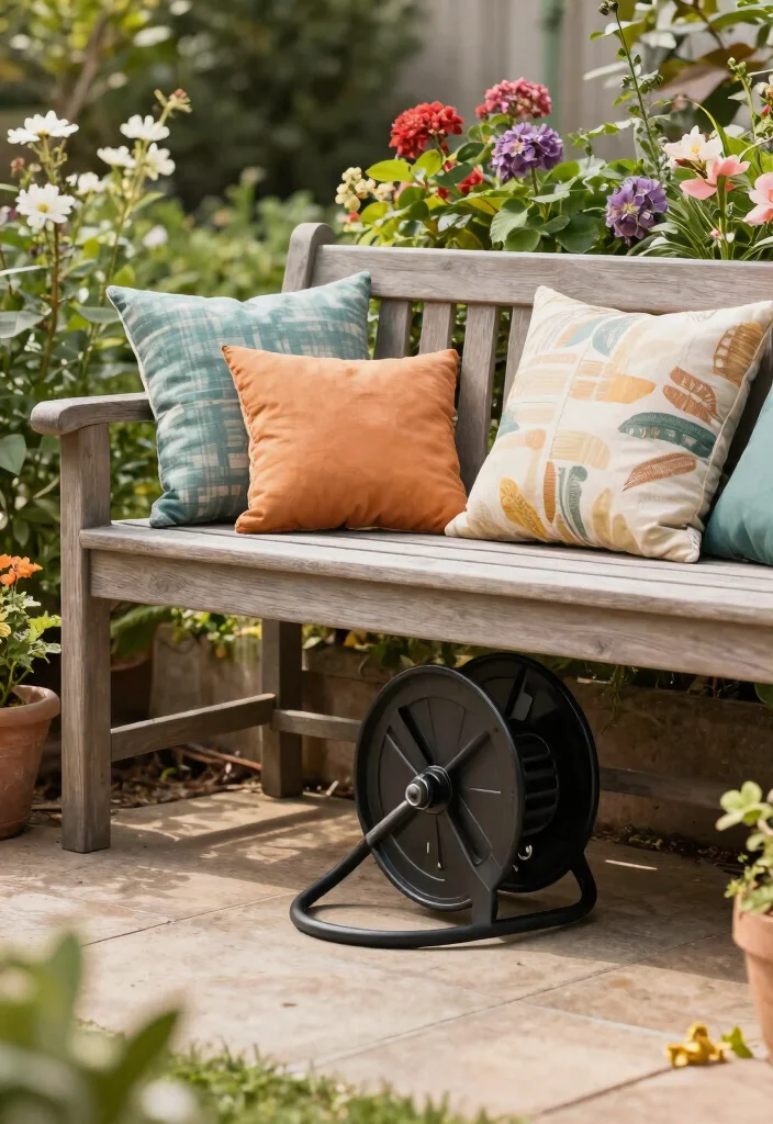 13 Best Retractable Hose Reel Ideas Hide the Mess 9. Garden Bench with Hose Reel 0