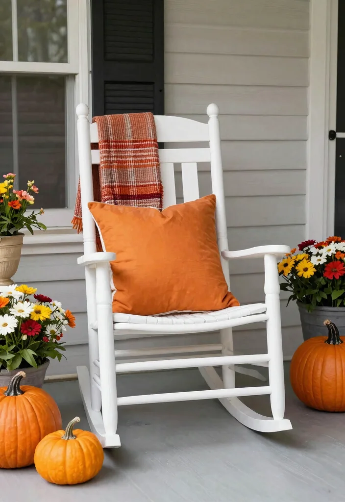 13 Cozy Rocking Chair Patio Ideas for Front Porches 13. Seasonal Decor for Rocking Chair Patios 0