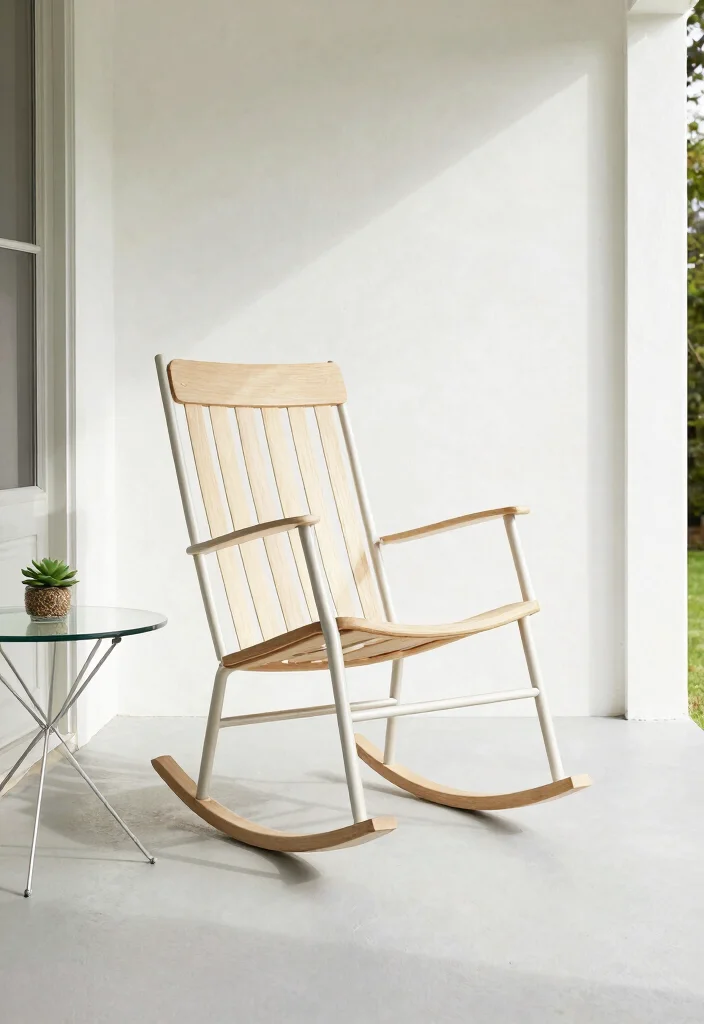 13 Cozy Rocking Chair Patio Ideas for Front Porches 3. Minimalist Rocking Chair Design 0