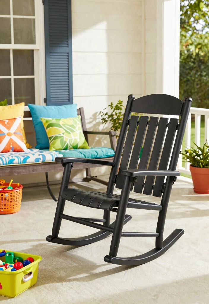 13 Cozy Rocking Chair Patio Ideas for Front Porches 6. Family Friendly Rocking Chair Setups 0