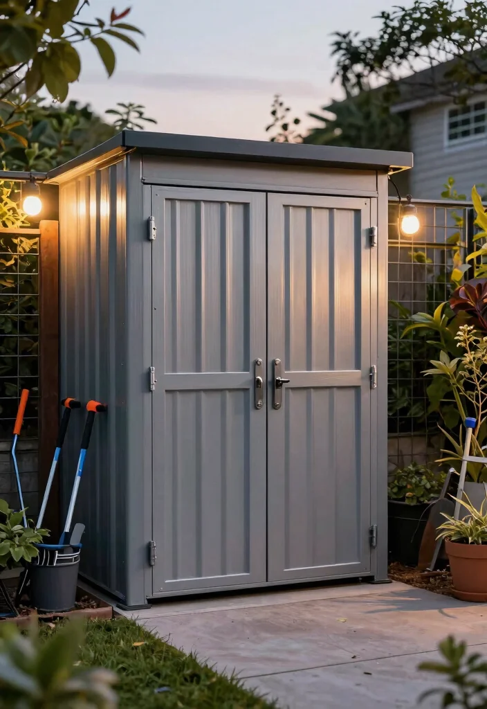 13 Durable Metal Tool Shed Ideas Weatherproof Storage 10. Lockable Security Sheds 0