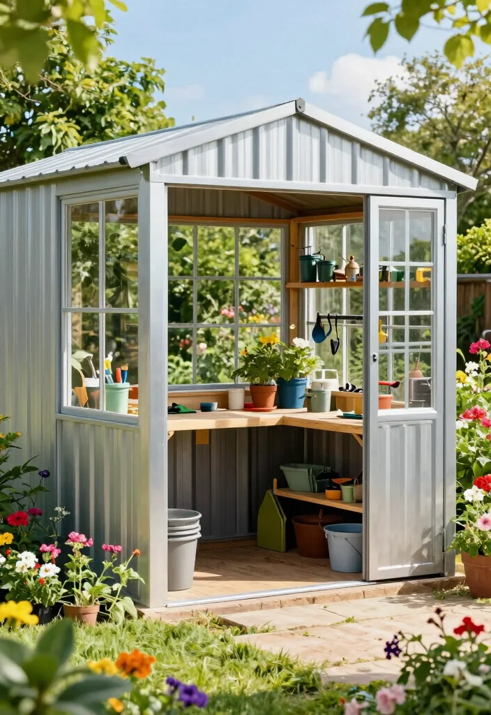 13 Durable Metal Tool Shed Ideas Weatherproof Storage 3. Multi Use Metal Sheds 0