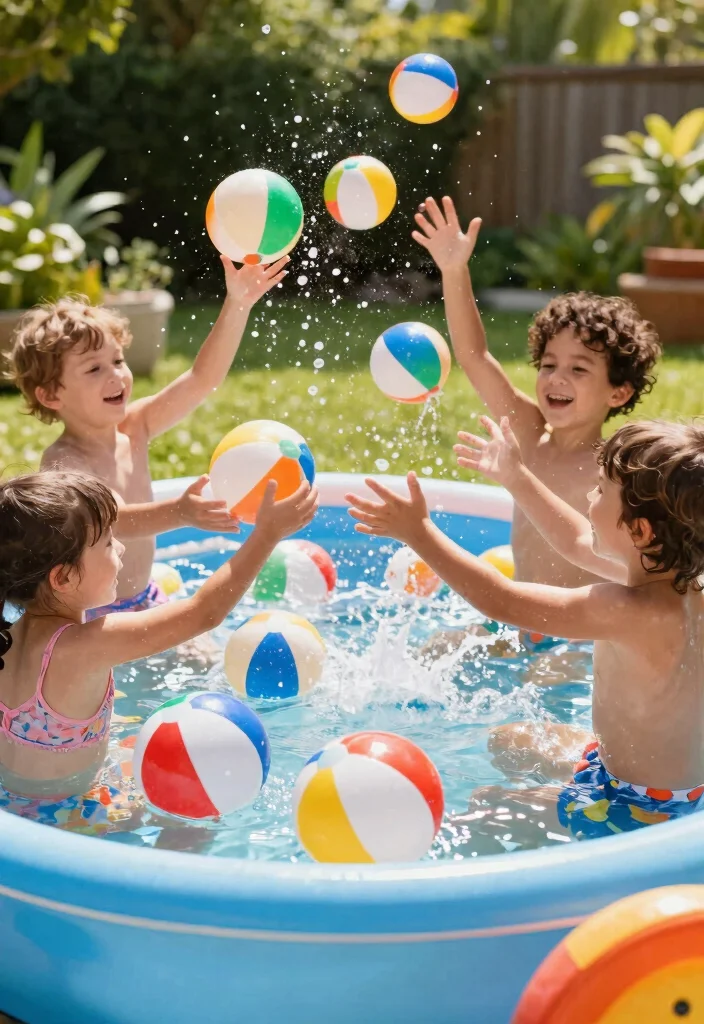 13 Easy Kiddie Pool Sensory Activities for Toddlers 11. Floating Ball Fun 0