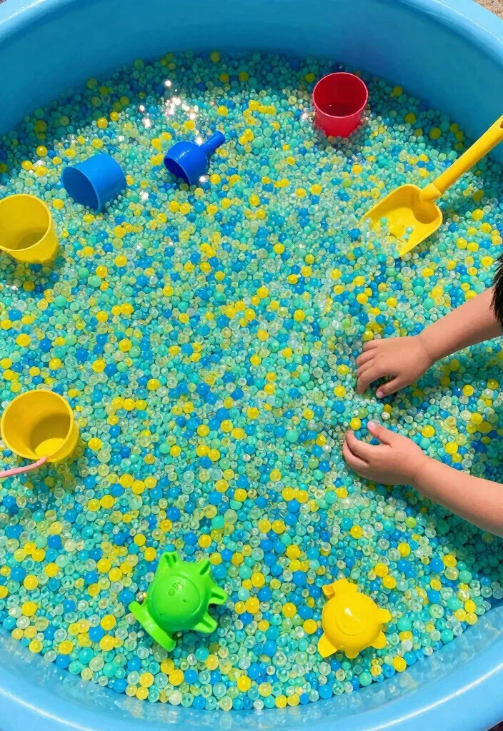 13 Easy Kiddie Pool Sensory Activities for Toddlers 2. Water Beads Wonderland 0