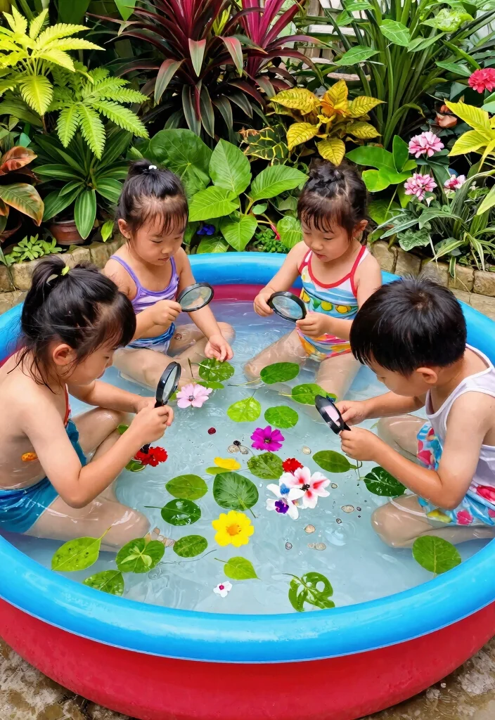 13 Easy Kiddie Pool Sensory Activities for Toddlers 6. Nature Scavenger Hunt 0