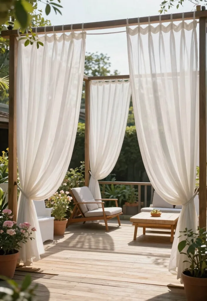 13 Elegant Outdoor Deck Curtain Ideas (Shade Solutions) 1 13 Elegant Outdoor Deck Curtain Ideas Shade Solutions 1. Sheer Elegance for Breezy Days 0