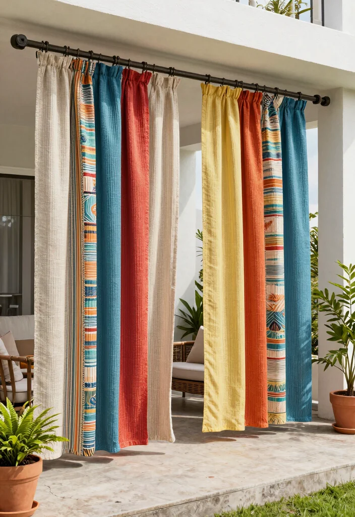 13 Elegant Outdoor Deck Curtain Ideas (Shade Solutions) 10 13 Elegant Outdoor Deck Curtain Ideas Shade Solutions 10. Eco Chic Recycled Fabrics 0
