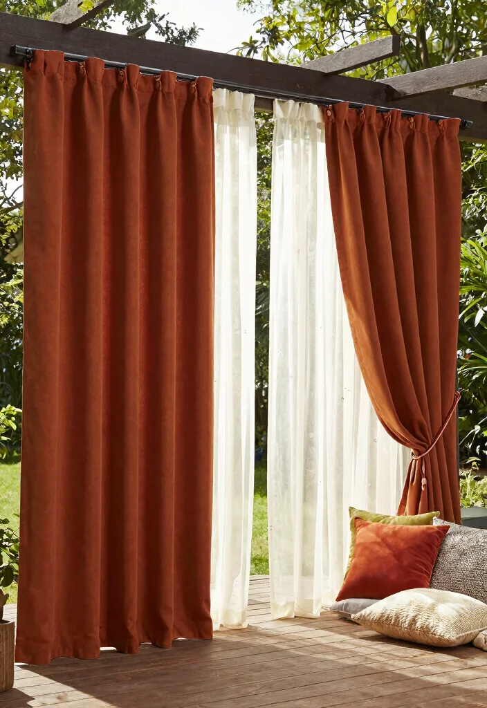 13 Elegant Outdoor Deck Curtain Ideas (Shade Solutions) 12 13 Elegant Outdoor Deck Curtain Ideas Shade Solutions 12. Layered Textures for Depth 0
