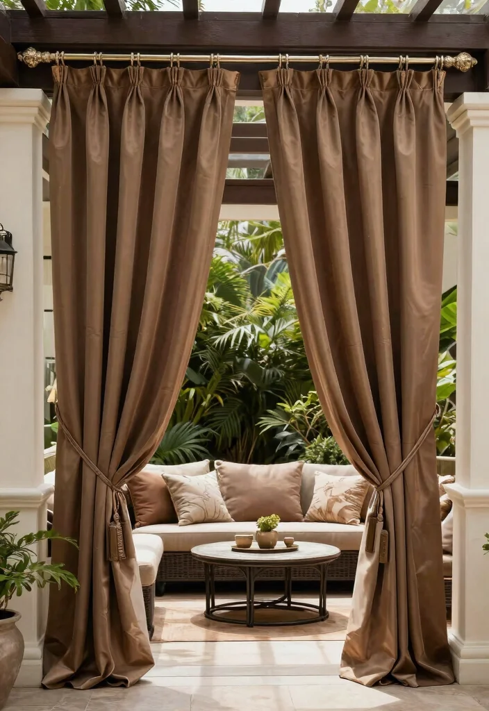 13 Elegant Outdoor Deck Curtain Ideas (Shade Solutions) 9 13 Elegant Outdoor Deck Curtain Ideas Shade Solutions 9. Classic Drapes for Timeless Elegance 0