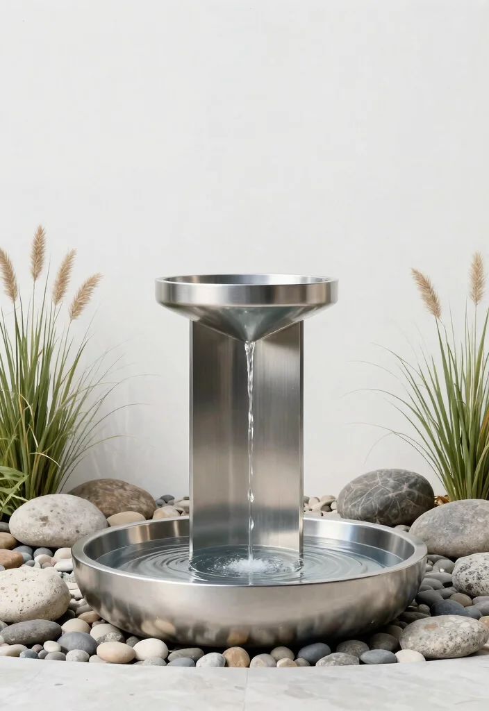 13 Elegant Outdoor Wall Fountain Ideas for Courtyards 4. Modern Minimalist Fountain 0