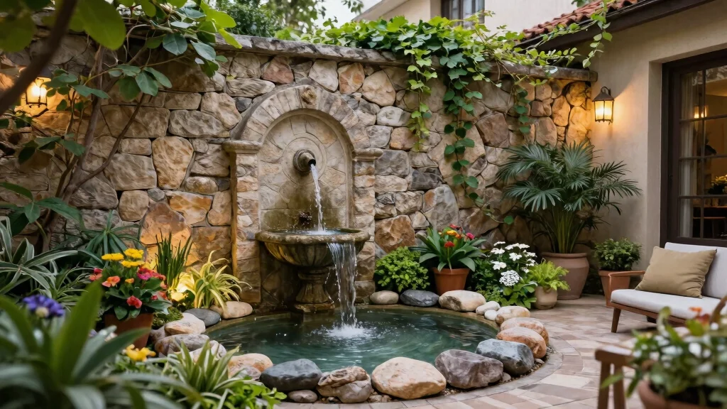13 Elegant Outdoor Wall Fountain Ideas for Courtyards