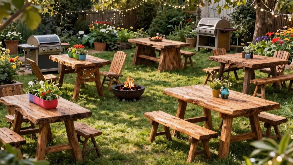 13 Rustic Outdoor Grill Table with Wooden Top Designs