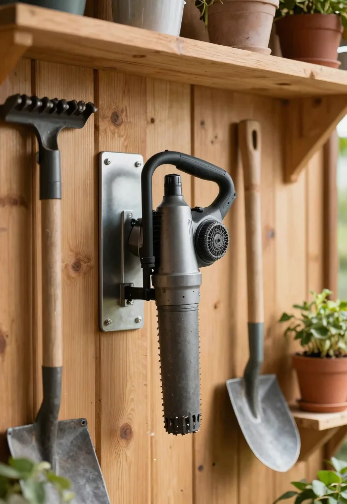 13 Smart Leaf Blower Storage Ideas for Your Shed 1. Wall Mounted Brackets 0