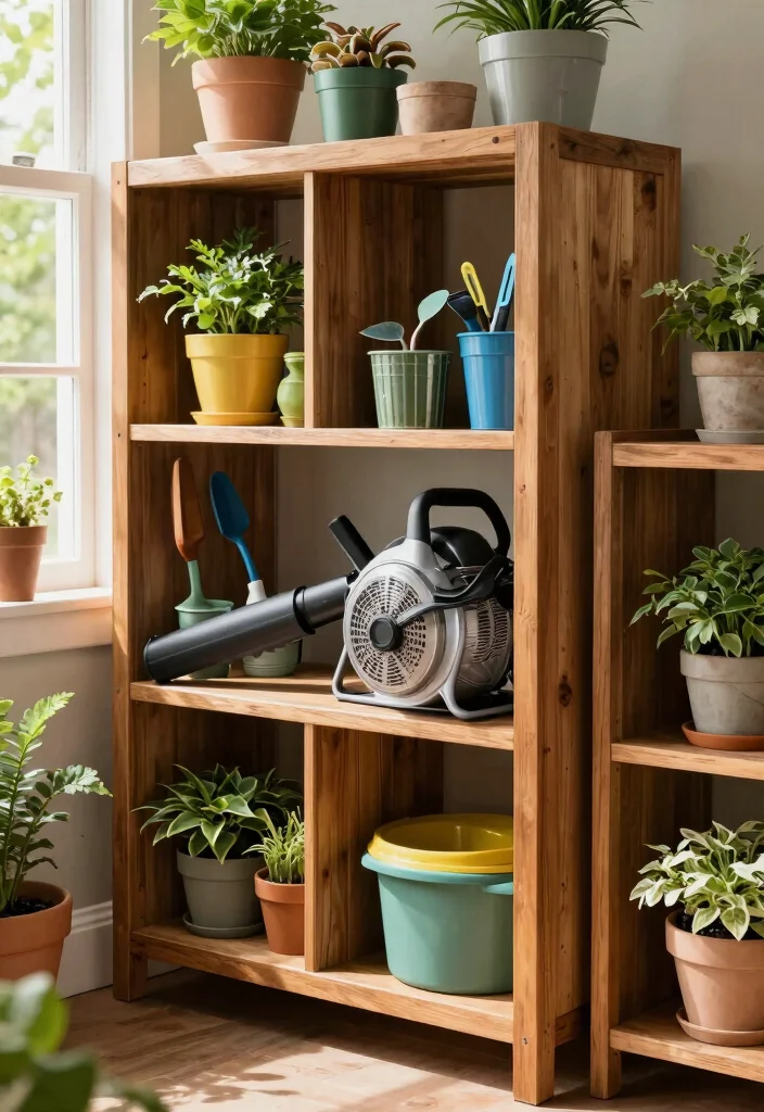 13 Smart Leaf Blower Storage Ideas for Your Shed 12. Custom Shelving Units 0