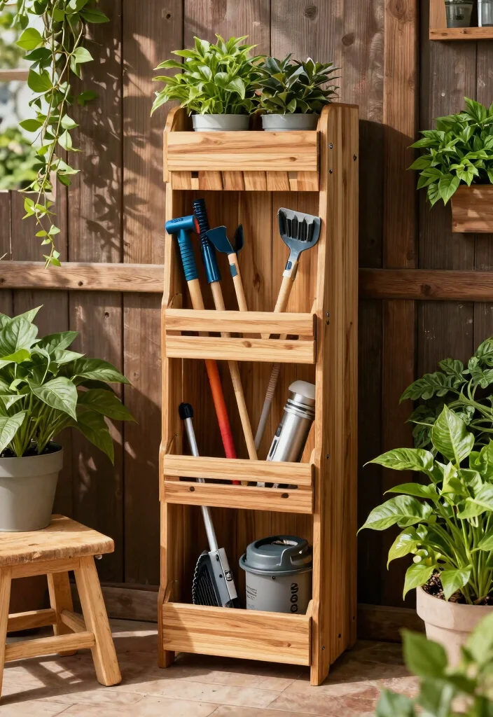 13 Smart Leaf Blower Storage Ideas for Your Shed 2. Vertical Tool Organizer 0