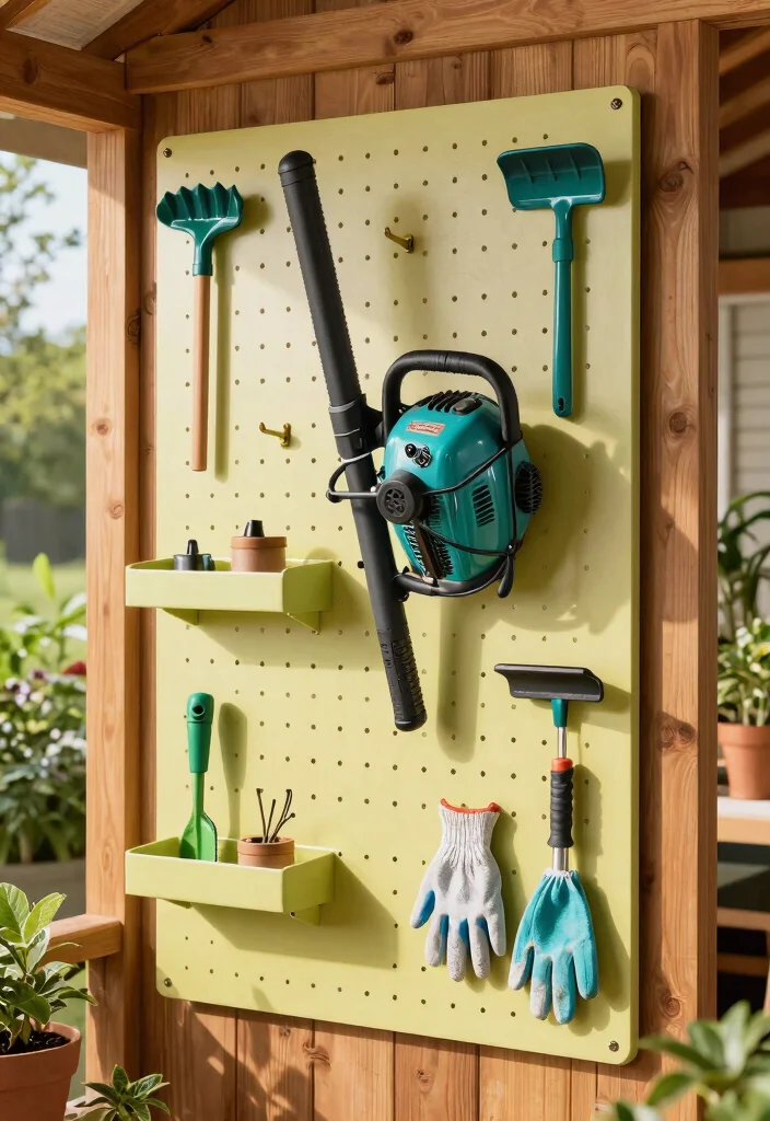 13 Smart Leaf Blower Storage Ideas for Your Shed 5. Pegboard Storage Solutions 0