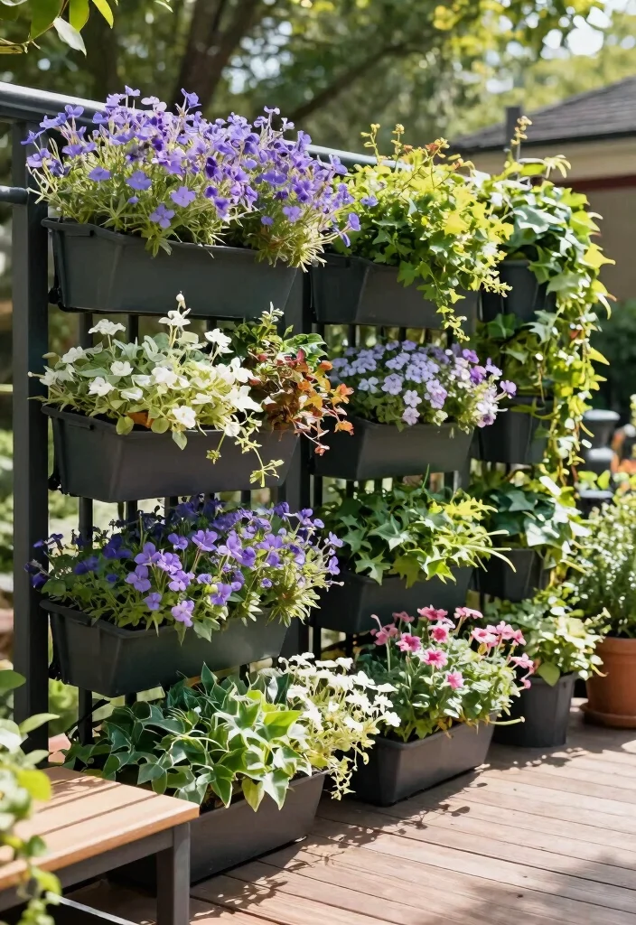 15 Beautiful Deck Railing Flower Box Ideas Lush Blooms 9. Vertical Wall Planters 0