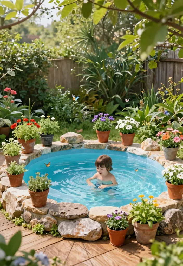 15 Best Backyard Kiddie Pool Ideas Play Areas for Kids 1. Nature Inspired Water Fun 0