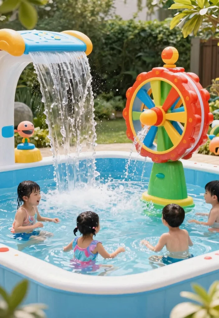 15 Best Backyard Kiddie Pool Ideas Play Areas for Kids 13. Interactive Water Features 0